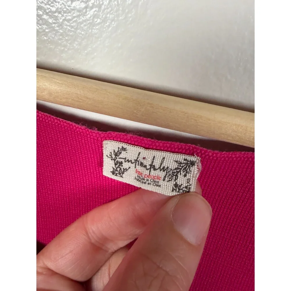 Free People Flutter By Crop Top Size XS Pink Butterfly Whimsical Ethereal